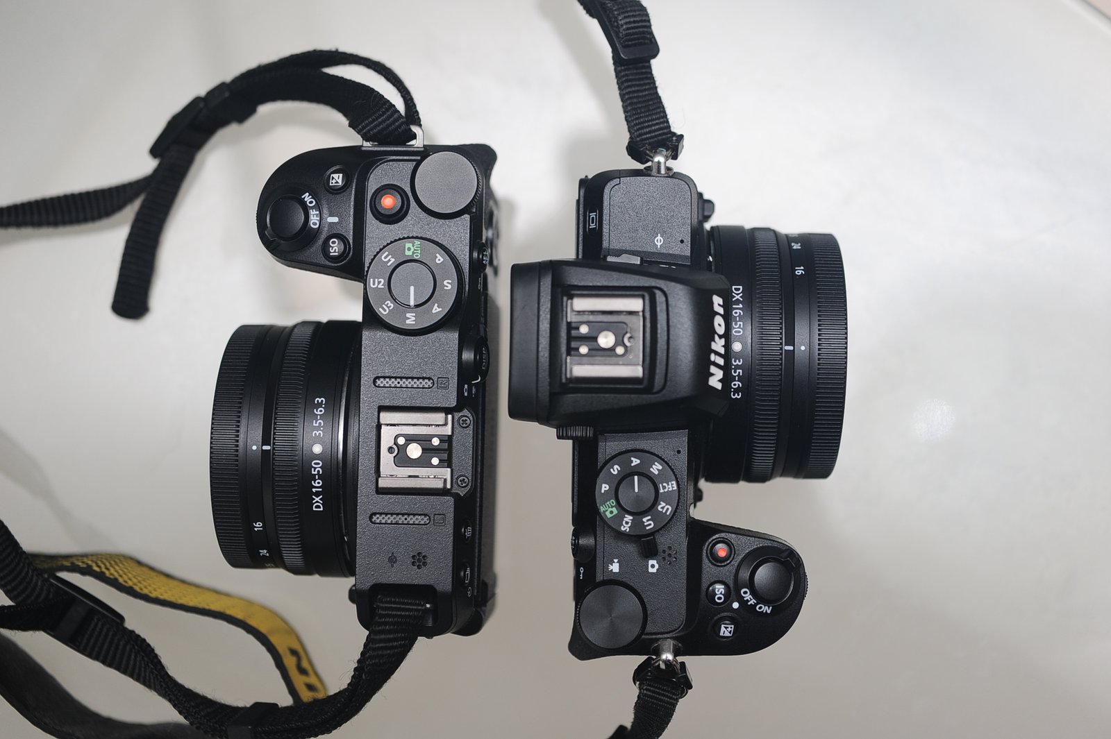 nikon z50 and nikon z30 side by side zoomed out