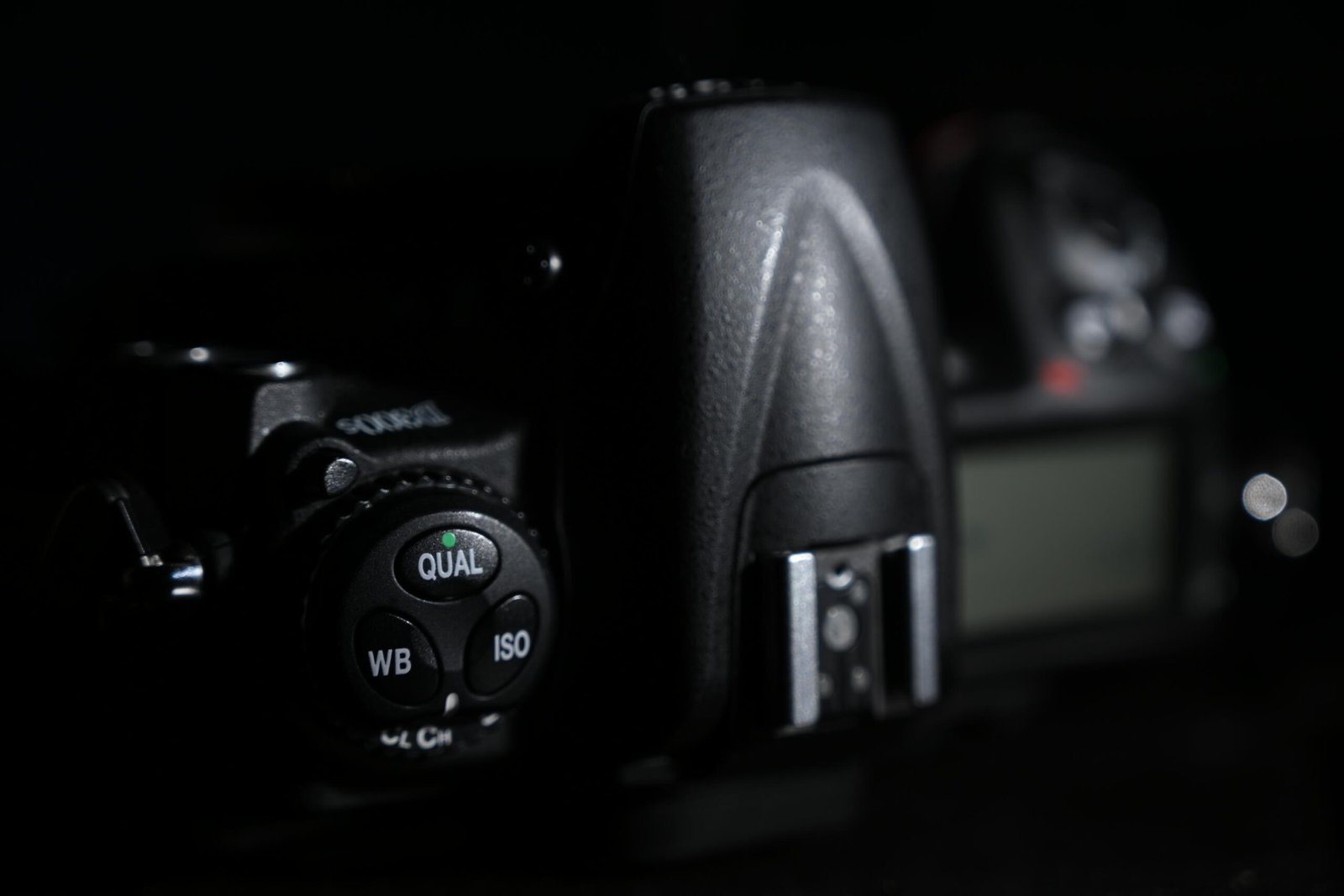 Nikon D300s top plate showing the control dial