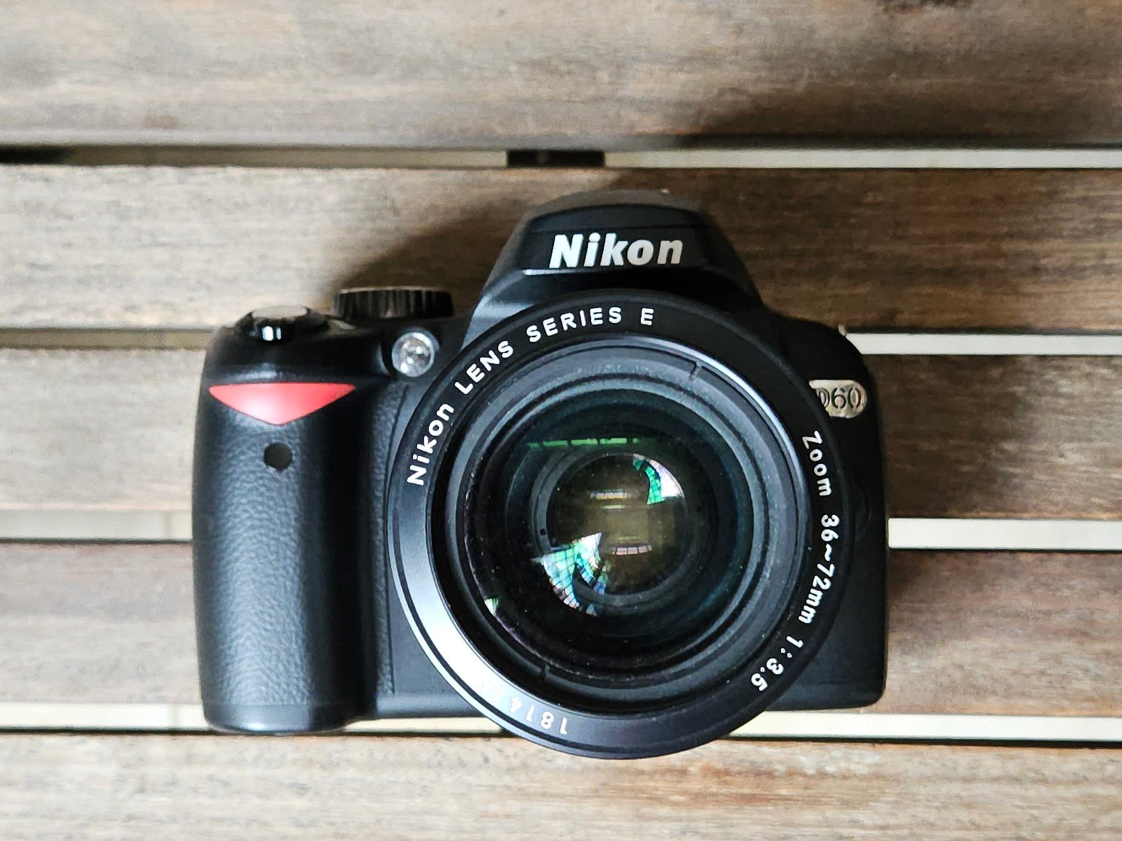 nikon d60 with lens, front view